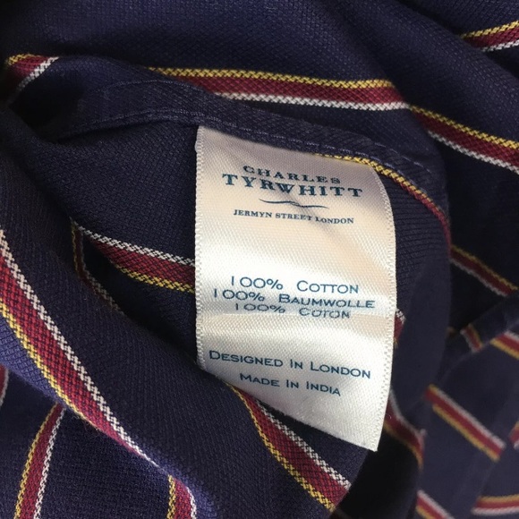 Charles Tyrwhitt Extra Slim Fit Striped Dress Shirt 16/33 - Picture 4 of 7